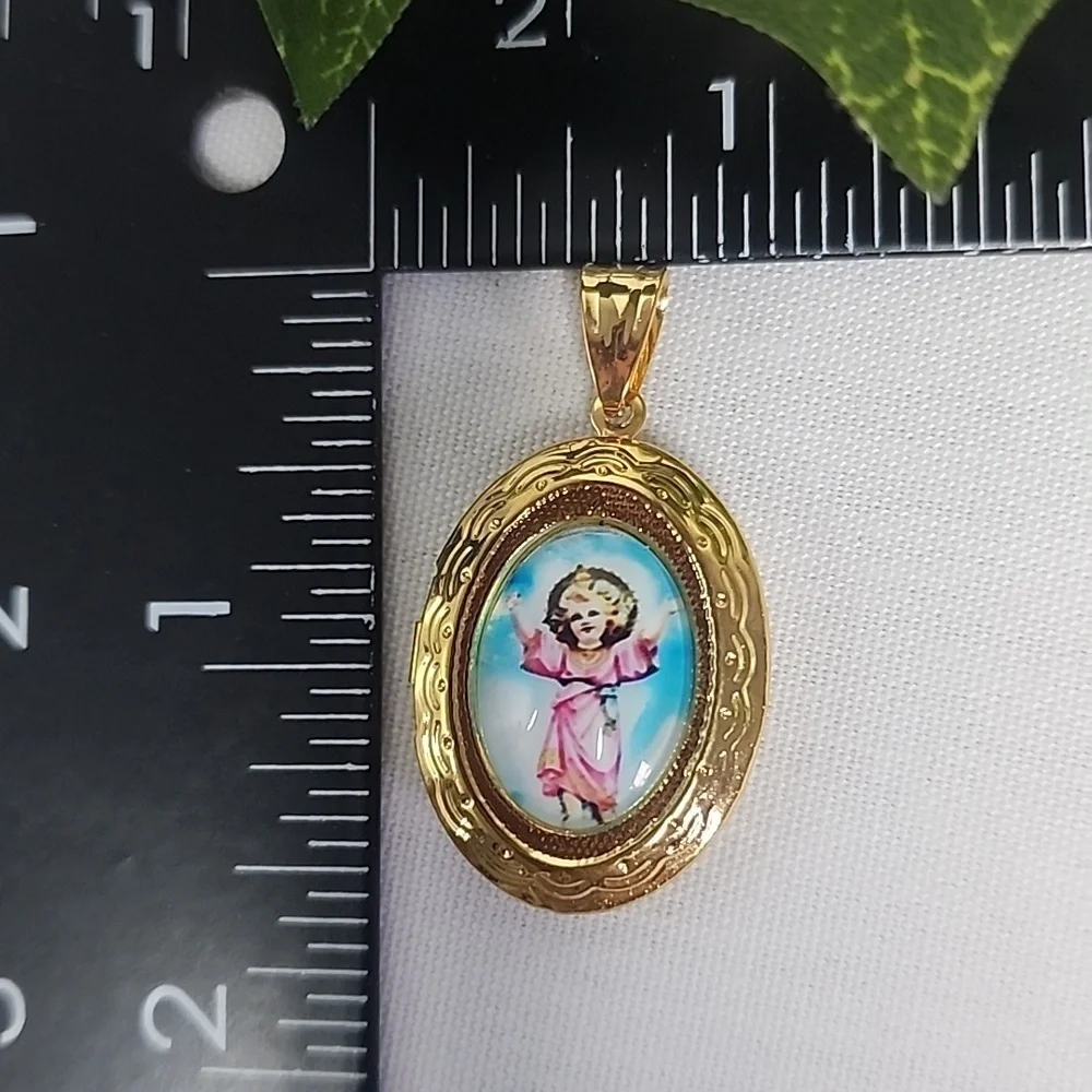 Gold Filled Locket Pendant Divine Child Jesus New